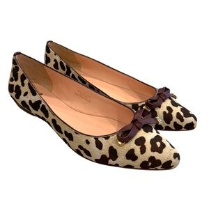 Kate Spade Flats Size 8 Tan Brown Animal Print Calf Hair Pointed Toe